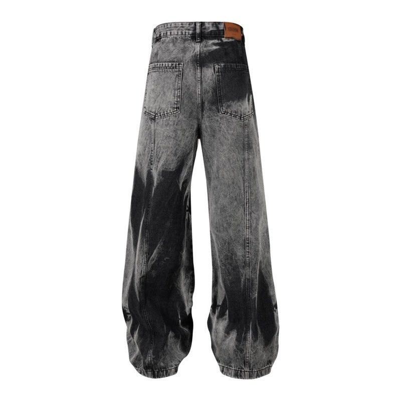 Washed Multi-pocket Design Straight Men's Jeans - Lootquake
