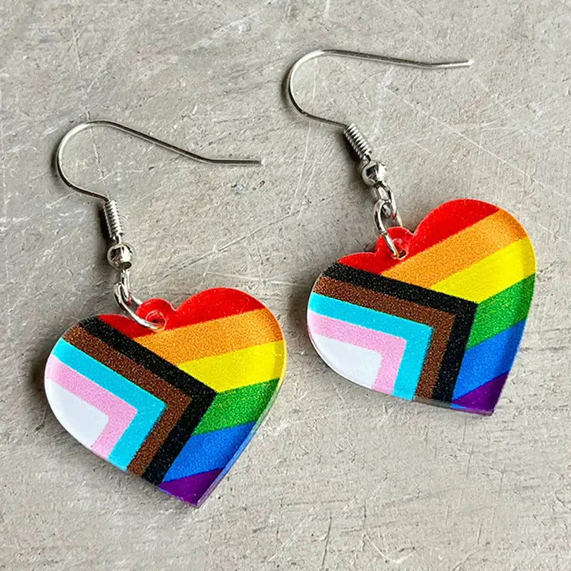 Rainbow Geometric Simple Multi-color Love Heart - Lootquake