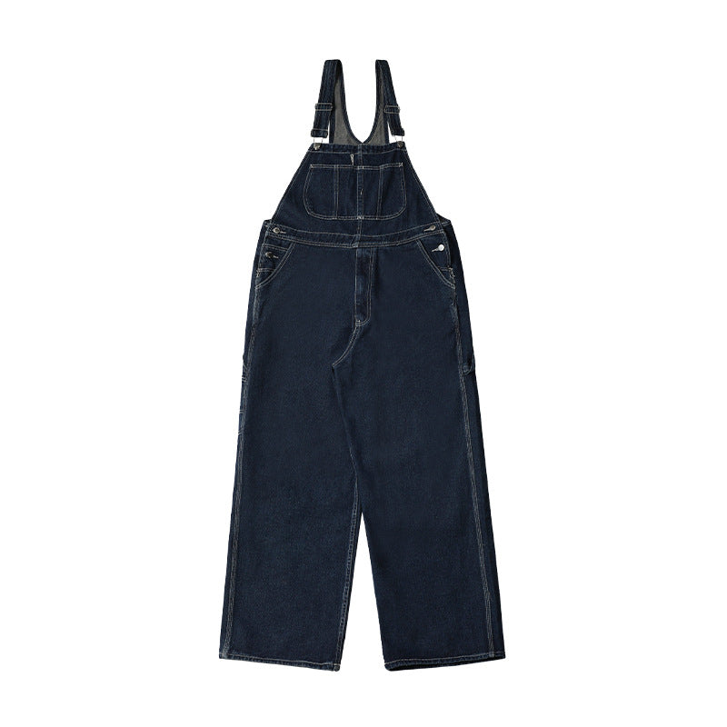 Men's Japanese-style Retro Casual Straight-leg Working Bib Top Pants - Lootquake
