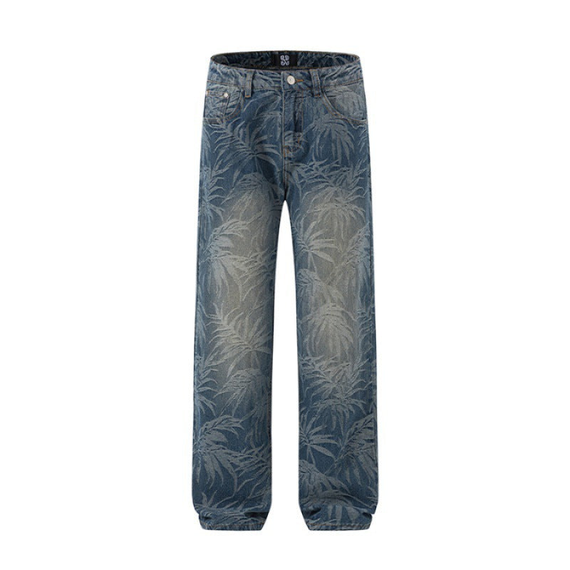 Men's Loose Straight Hawaii Beach Printing Wide Leg Pants - Lootquake