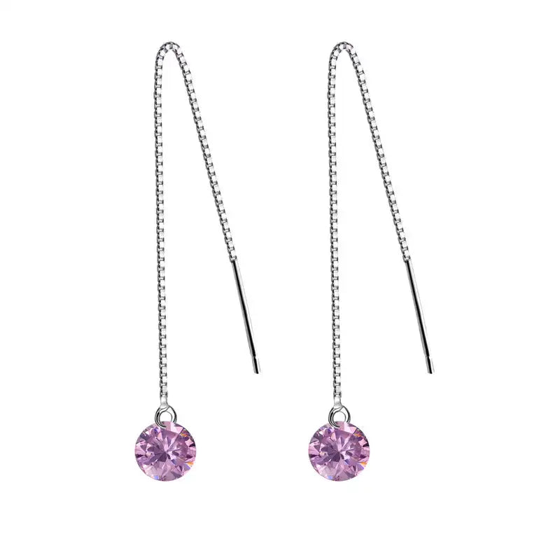 S925 Silver Crystal Zircon Earrings Love Red Diamond - Lootquake