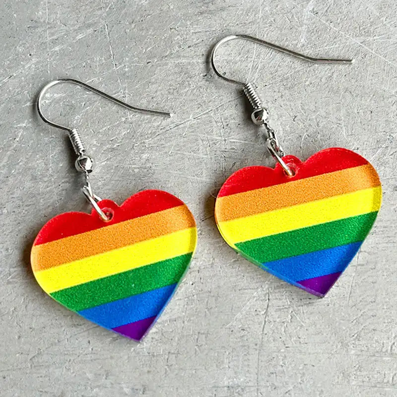Rainbow Geometric Simple Multi-color Love Heart - Lootquake