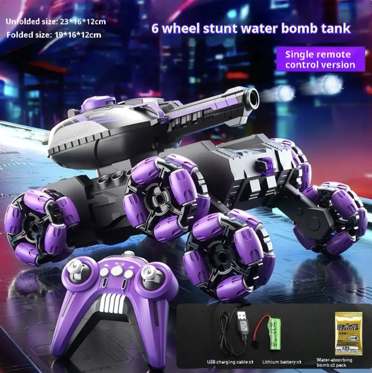 Remote Control Tank Six-wheeled Stunt Car 24g Gesture Sensing Children's Toys - Lootquake