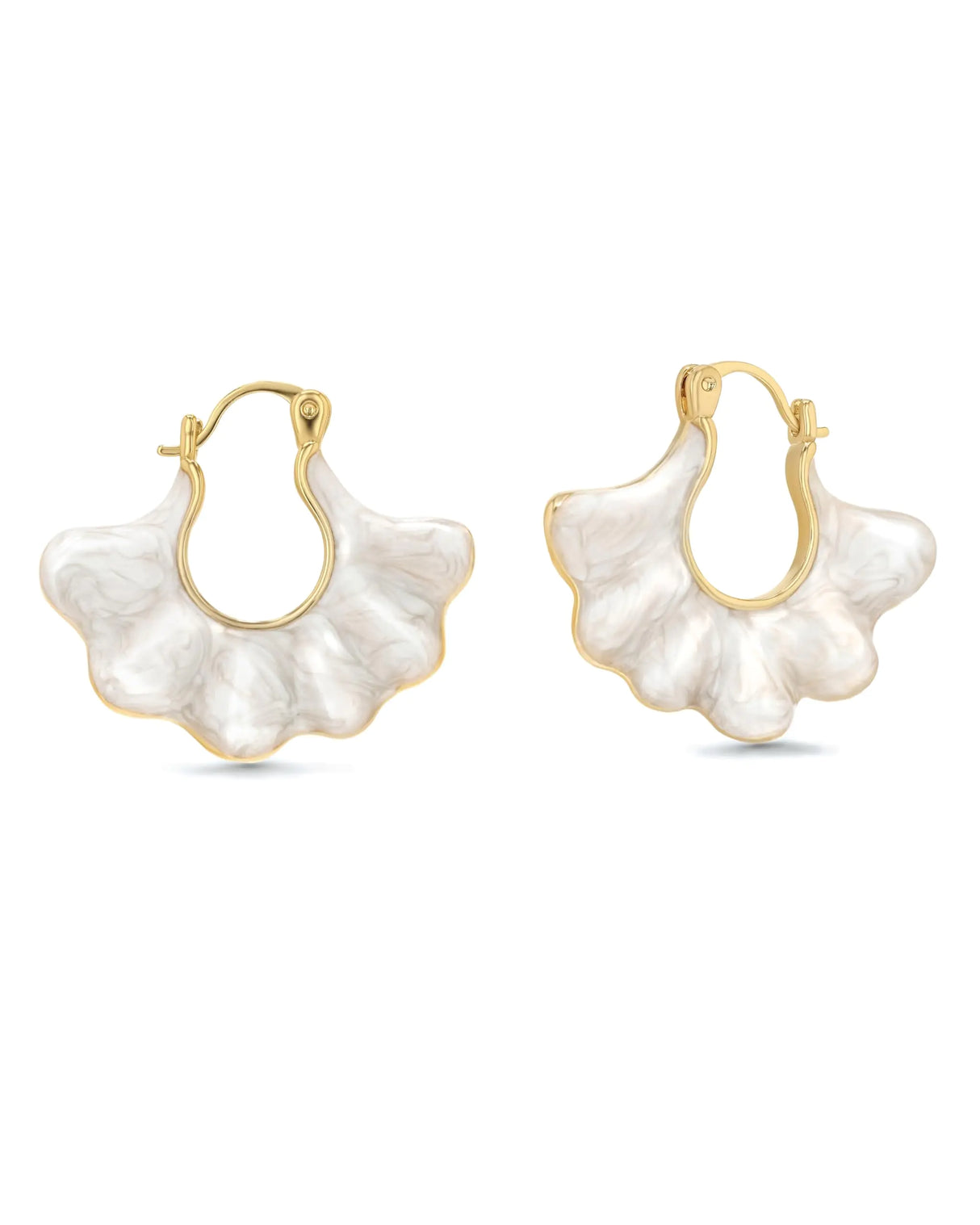 Statement Earrings for Women Gold Dangle Earrings Gold Statement Earrings Pearl Earrings Gold Earrings Earrings Dangle Gold Hoop Earrings for Women Fan Shape Earrings from SNGIA Earrings - Lootquake