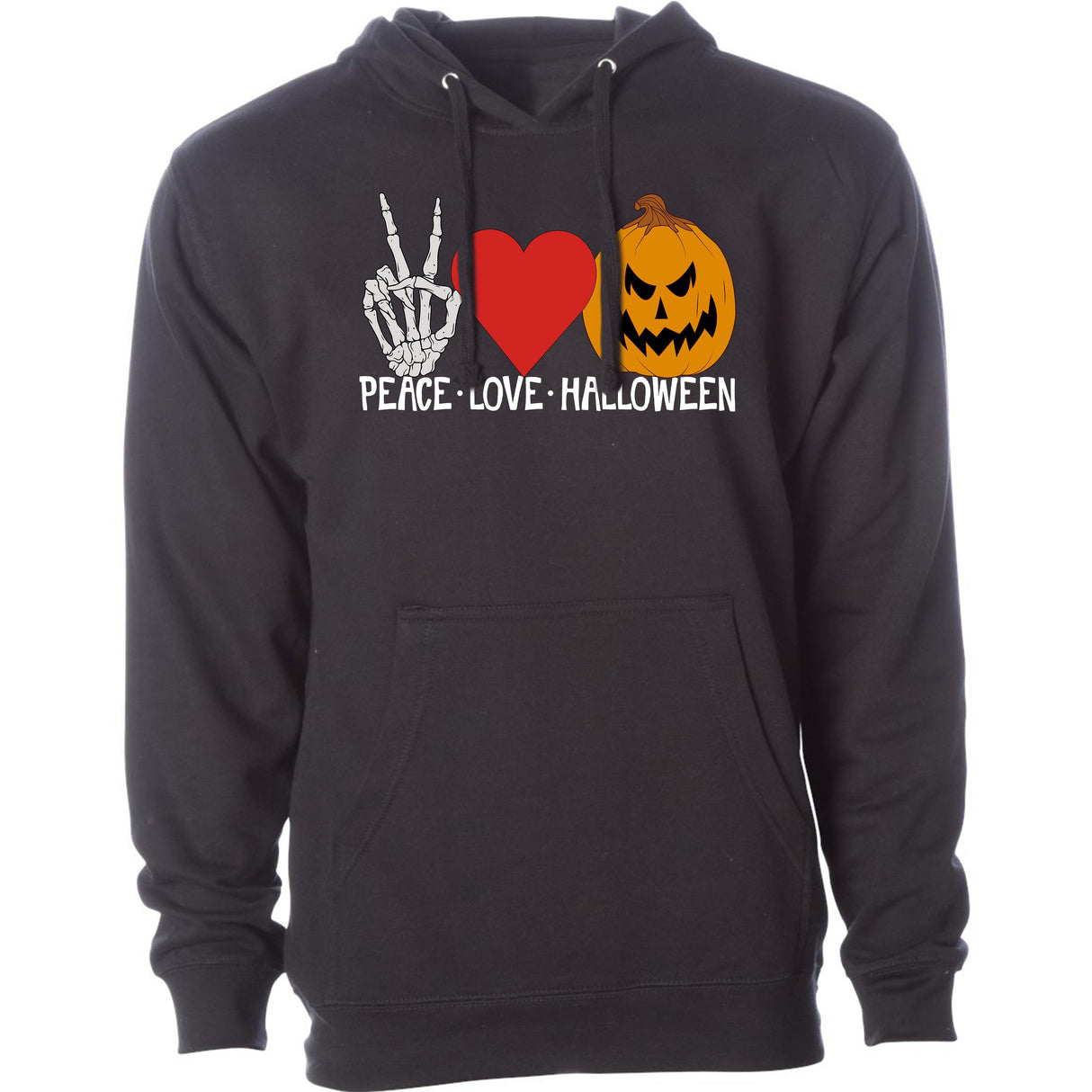 Sudadera con capucha de Halloween Peace Love
