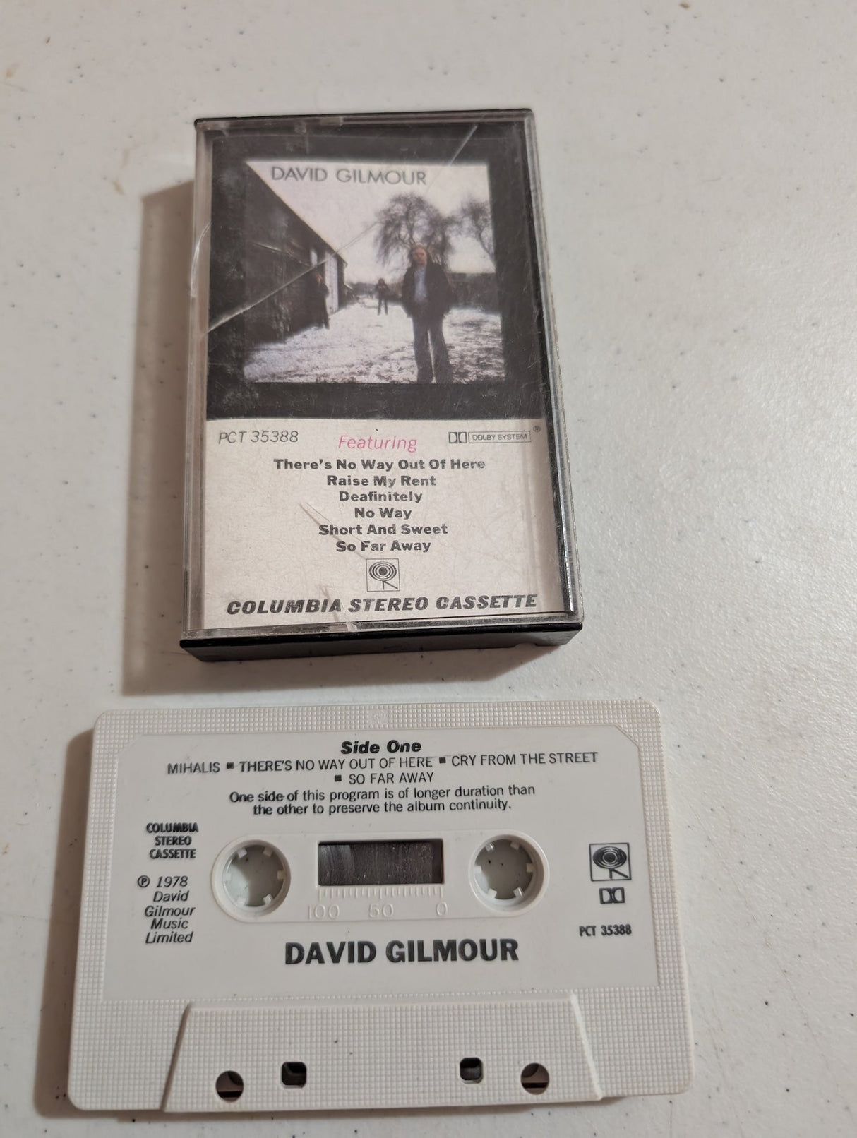 David Gilmour Self Titled First Solo 1978 Cassette CBS JCT 35388