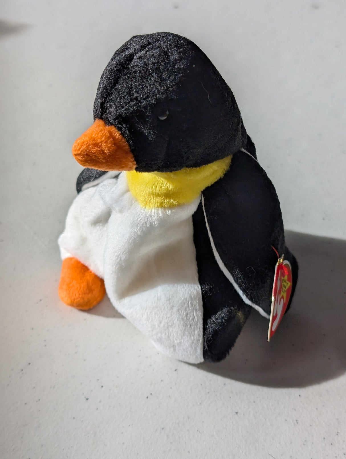 Waddle the Penguin - Ty Beanie Baby (Black, White, 1995, Plushie, Toy, Stuffed Animal, MWMT, Vintage, Retired)