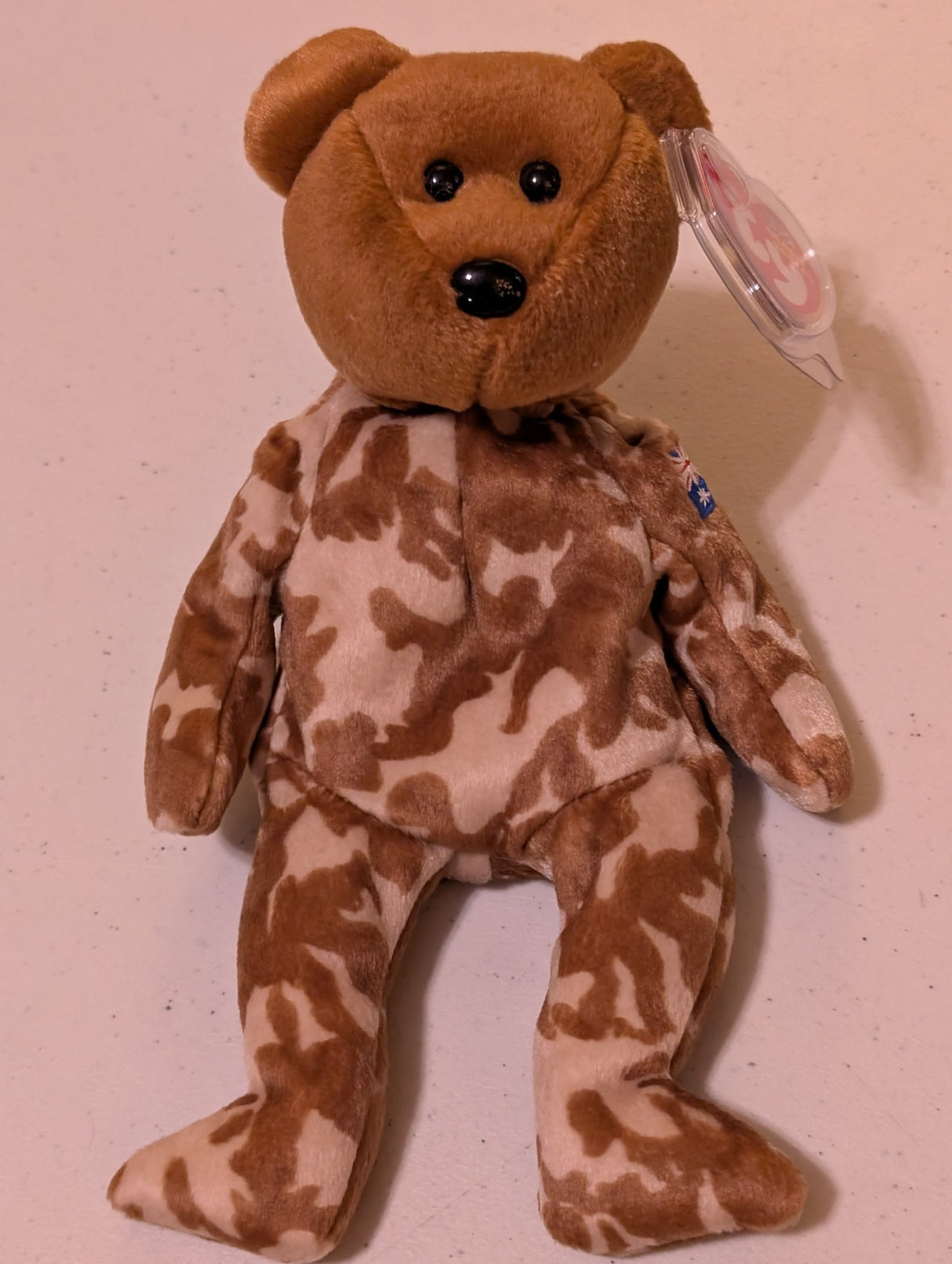 Aussie the Bear - Ty Beanie Baby (Brown, Tan, 2000, MWMT, Plush, Toy, Stuffed Animal, Vintage, Retired)