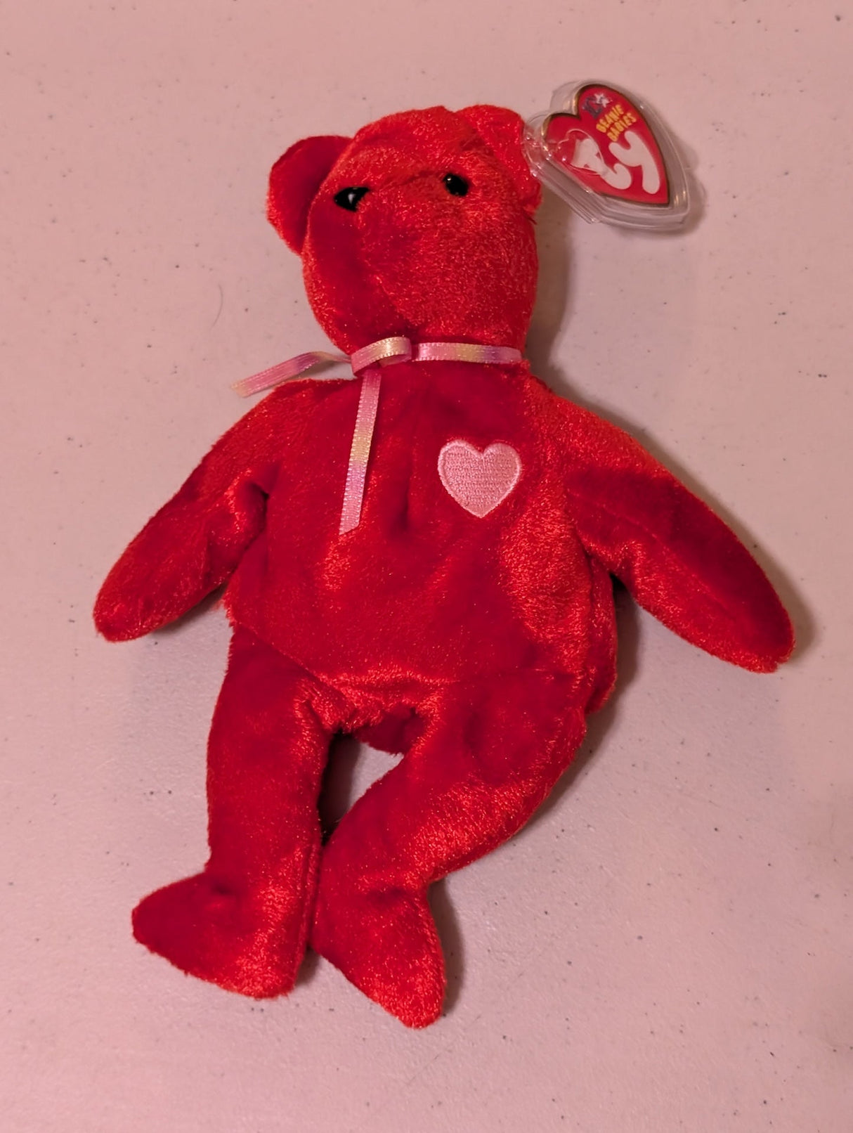 Secret the Bear - Ty Beanie Baby (Red, 2000, MWMT, Plush, Toy, Stuffed Animal, Vintage, Retired)