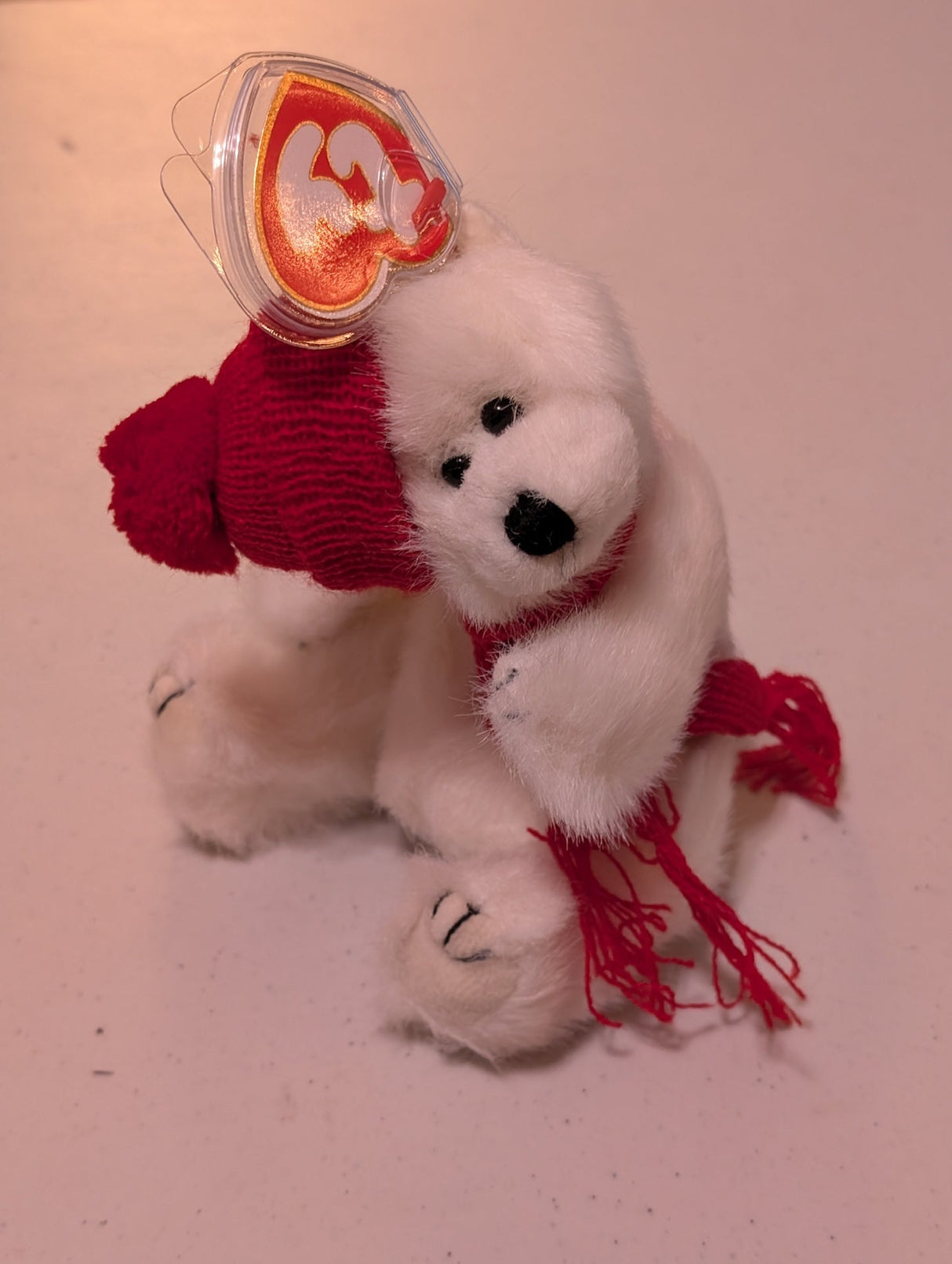 2001 Holiday Teddy the Bear - Ty Beanie Baby (White, 2001, Vintage, MWMT, Plush Toy, Stuffed Animal, Retired)