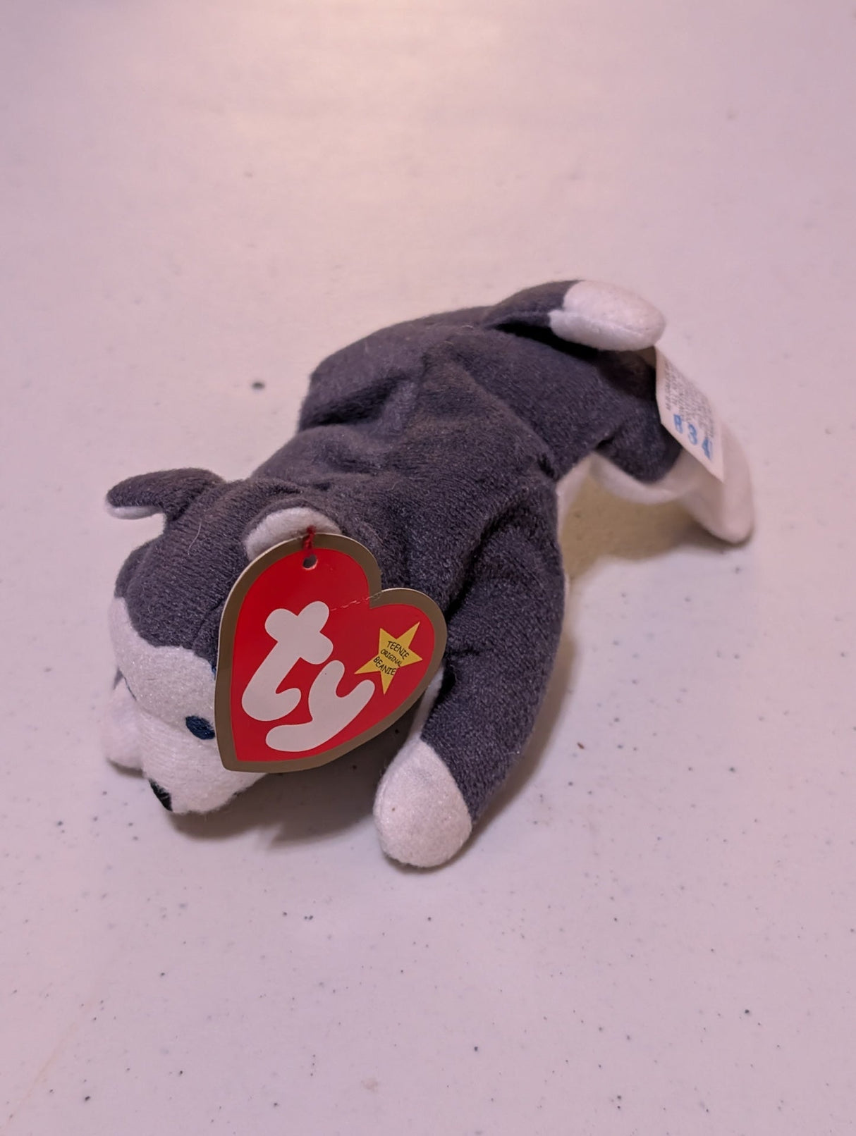 Slush the Husky - Ty Beanie Baby (Gray, White, 1997, Plush Toy, Stuffed Animal, MWMT, Vintage, Retired)
