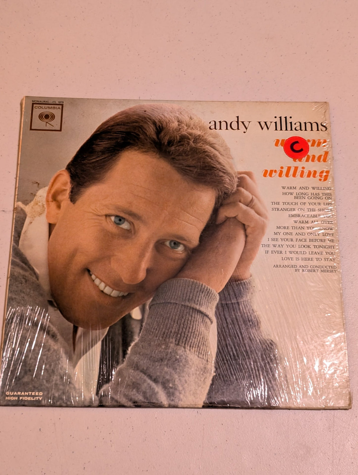 Andy Williams: "Warm and Willing" 1962 Columbia CS-8679 2-Eye Pitman Pressing