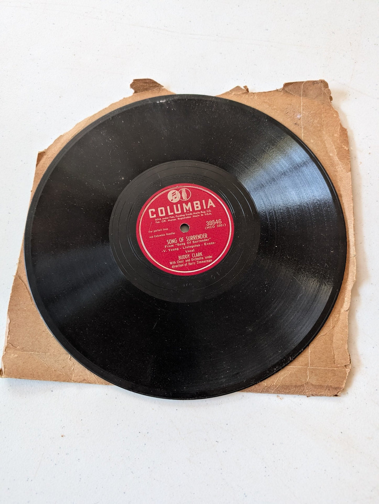 BUDDY CLARK-You're Breaking My Heart (1949) COLUMBIA 10" Shellac Single