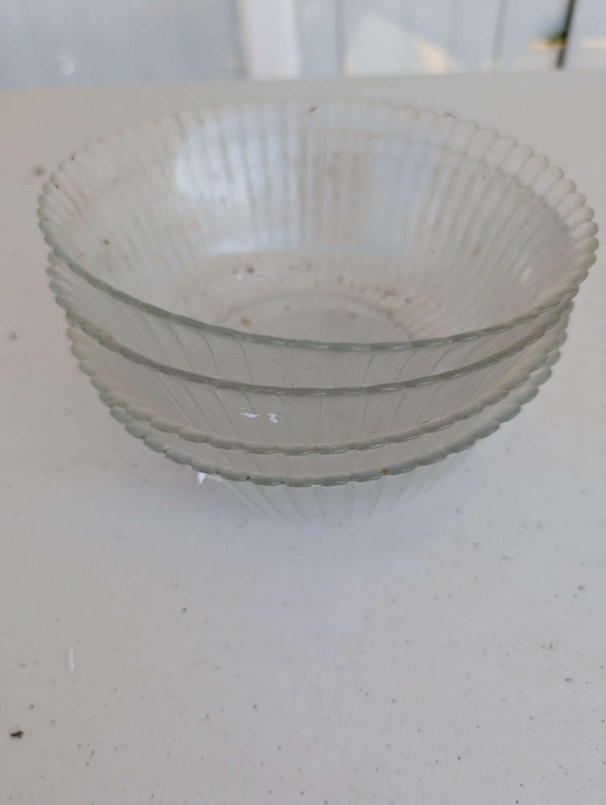MacBeth-Evans PETALWARE Clear Crystal Depression Glass Bowls - set of 4