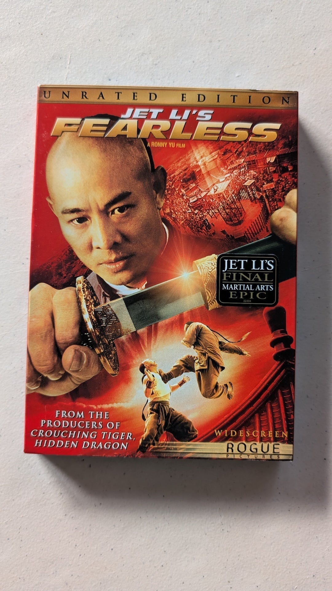 Jet Li's Fearless (DVD, 2006, Unrated) Jet Li