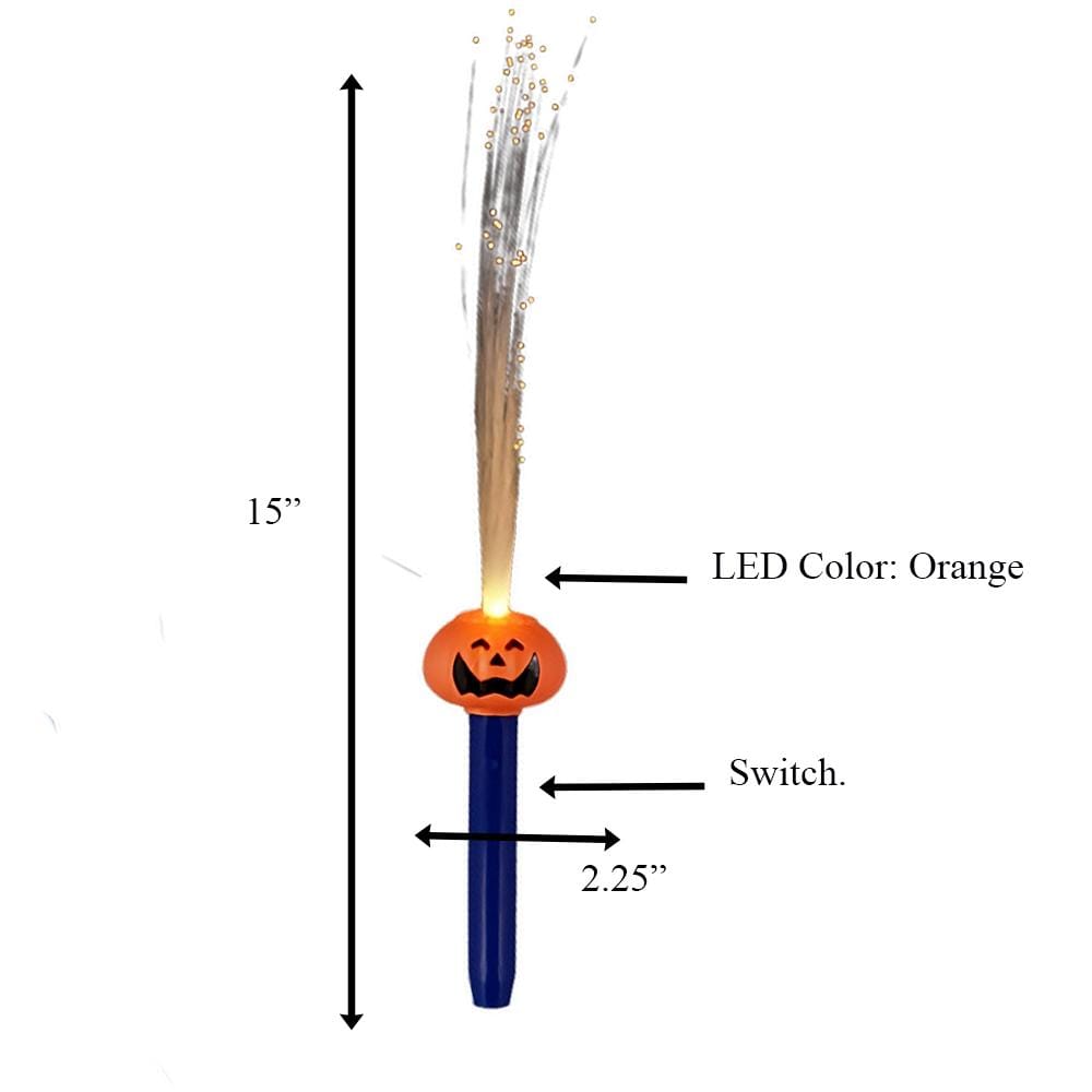 Pack of 12 Assorted Fiber Optic Halloween Wands