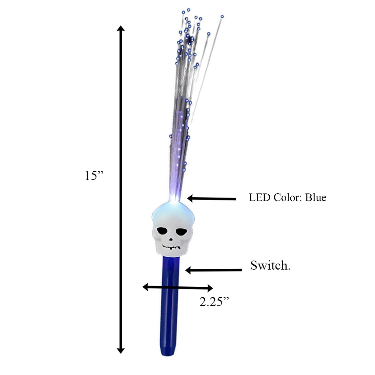 Pack of 12 Assorted Fiber Optic Halloween Wands