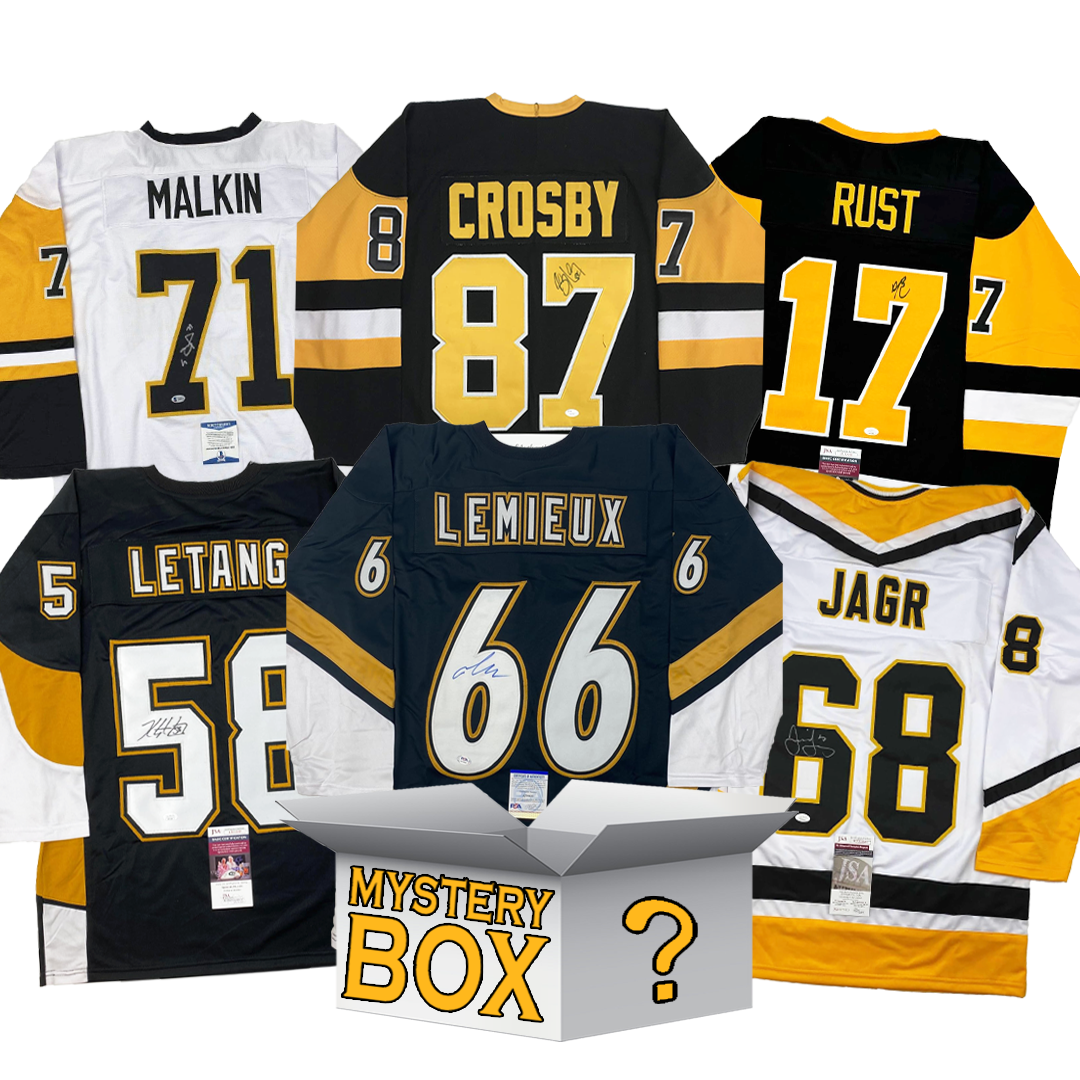 Autographed/Signed Pittsburgh Hockey Jersey Mystery Box with PSA JSA or Beckett COA