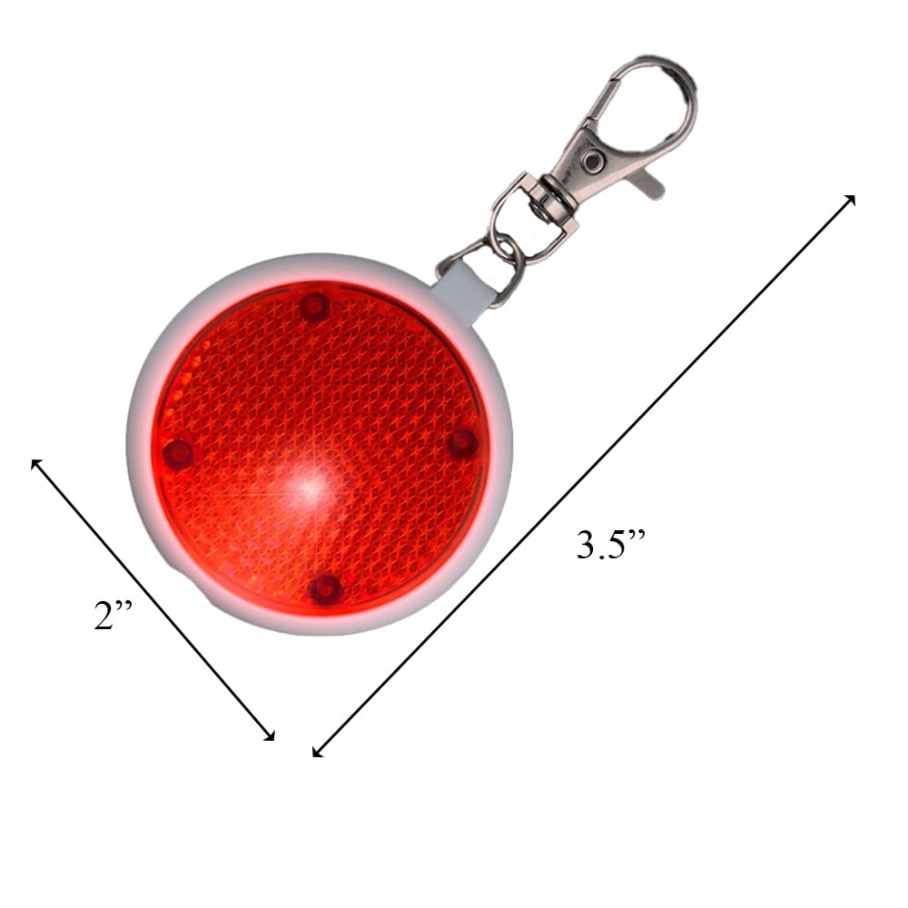 Red Round Personal Safety Emergency Keychain Set Flashlight Blinkers-1