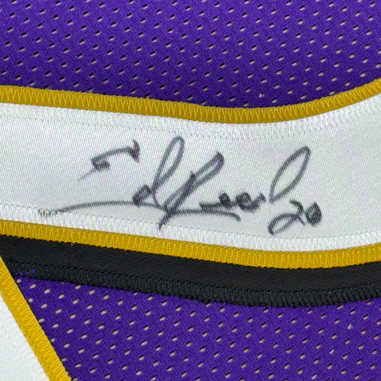 Camiseta de fútbol morado de Baltimore, enmarcada, autografiada y firmada por Ed Reed, 35 x 39, JSA COA
