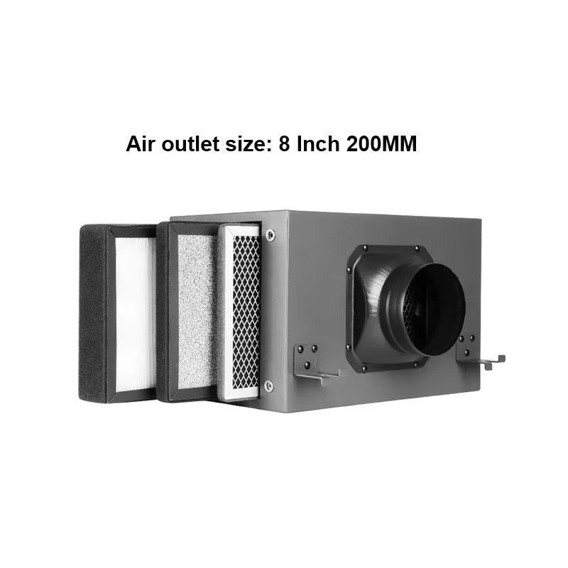 Fresh Air Filter Box for Ventilation System Purification 3 Layers With Hepa And Carbon Filter Suitable Various Ventilation Fans