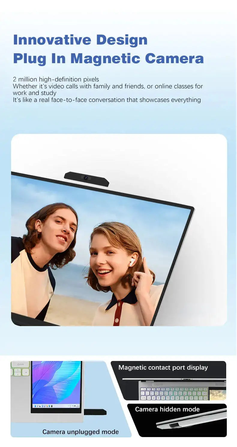 CRELNADER Dual Screen Laptop 7 Inch Touch Screen Metal Case RGB Backlit Fingerprint Unlock Window 11 Ultrathin Laptops Notebook - Lootquake