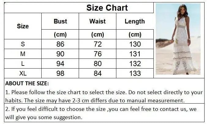 Boho Long Dress Women Summer Lace V Neck Flare Sleeve Sexy Maxi Dress Lady Holiday Party Beach Wedding Dresses Vestidos De Mujer - Lootquake