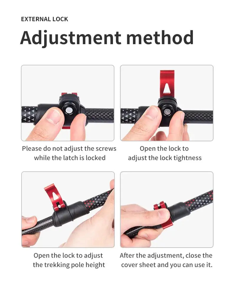 Naturehike Trekking Poles 2pcs Carbon Fiber Collapsible Telescopic Sticks Lightweight Walking Hiking Stick Climbing Stick - Lootquake