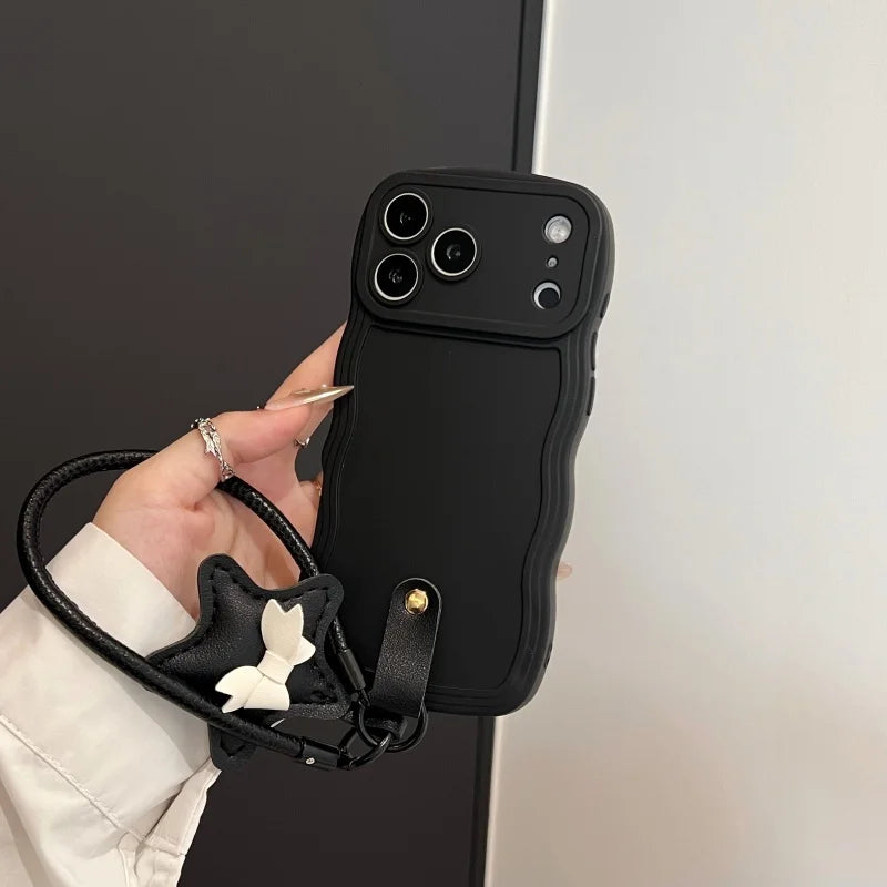 Funda de silicona con cordón 3D Wave para iPhone