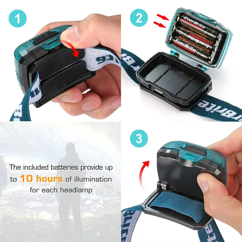 EverBrite LED Candy Colors Headlamp 5 Lighting Modes Headlamp Perfect for Running Camping Hiking With AAA battery - Lootquake