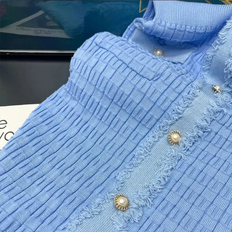 YuooMuoo 2025 New Arrival Women Knitted Long Dress Elegant V-neck Single-breasted Split Sweater Dress Office Lady Vestidos - Lootquake