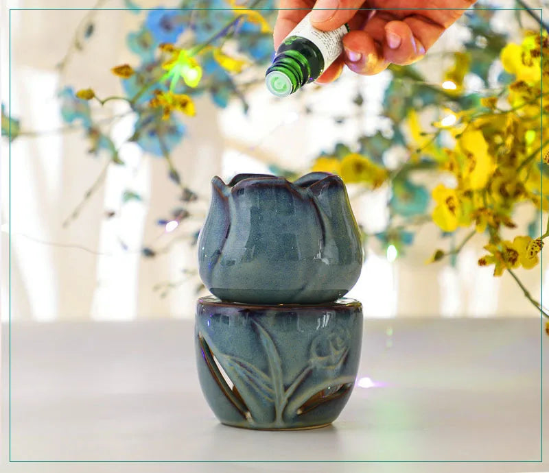 Tulip Ceramic Essential Oil Incense Burner Candle Oil Incense Burner Home Fragrance Accessories home decorations
