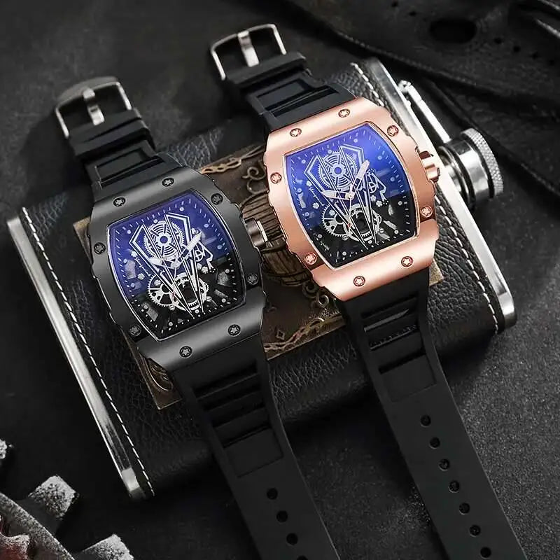 1/2PCS Fashion Men Watches Luxury Large Dial Quartz Watch Casual Silicone Band Men's Sports Watches Reloj Hombre(Without Box)