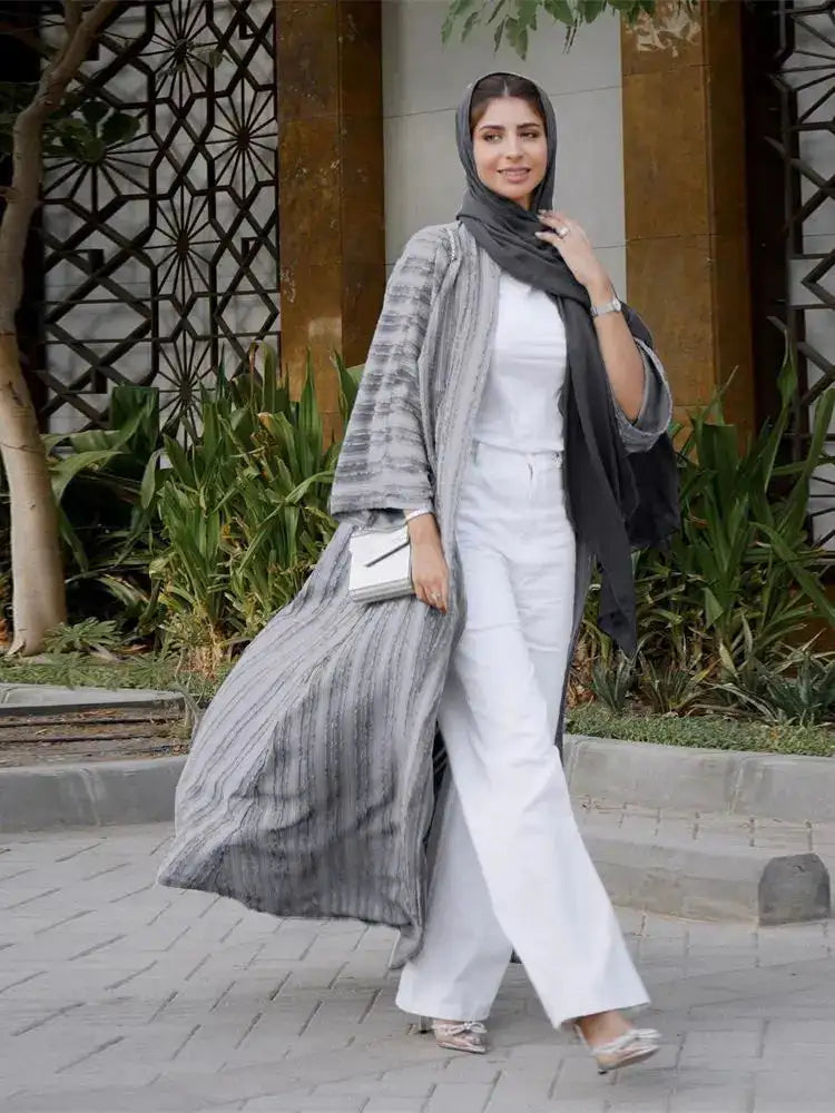 Ramadan Eid Mubarak Kaftan Robe Kimono Femme Musulmane Open Abaya Dubai Turkey Islam Muslim Long Dress For Women Pakistan Caftan - Lootquake