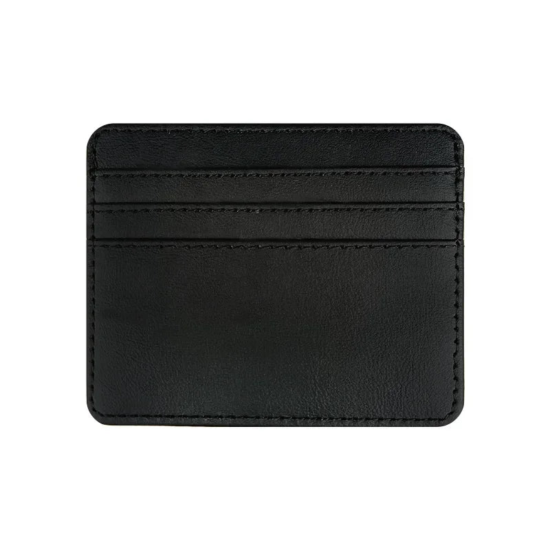 1PCS Man Purses Ultra Thin Mini Business Bank Credit Card Holder Wallet Simple Black Women Small Coin Cards Cover Pouch Case Bag - Lootquake