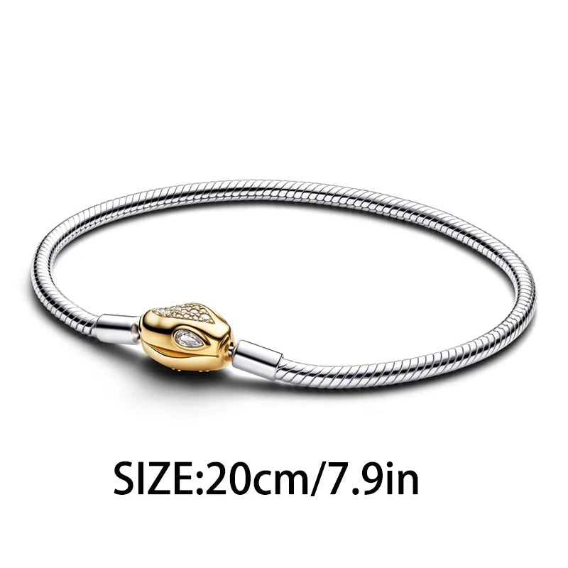 925 Silver Valentine's Day Snake Year Series Pendant Suitable for 925 Sterling Silver Original Women's Bracelet DIY Jewelry Gift - Lootquake