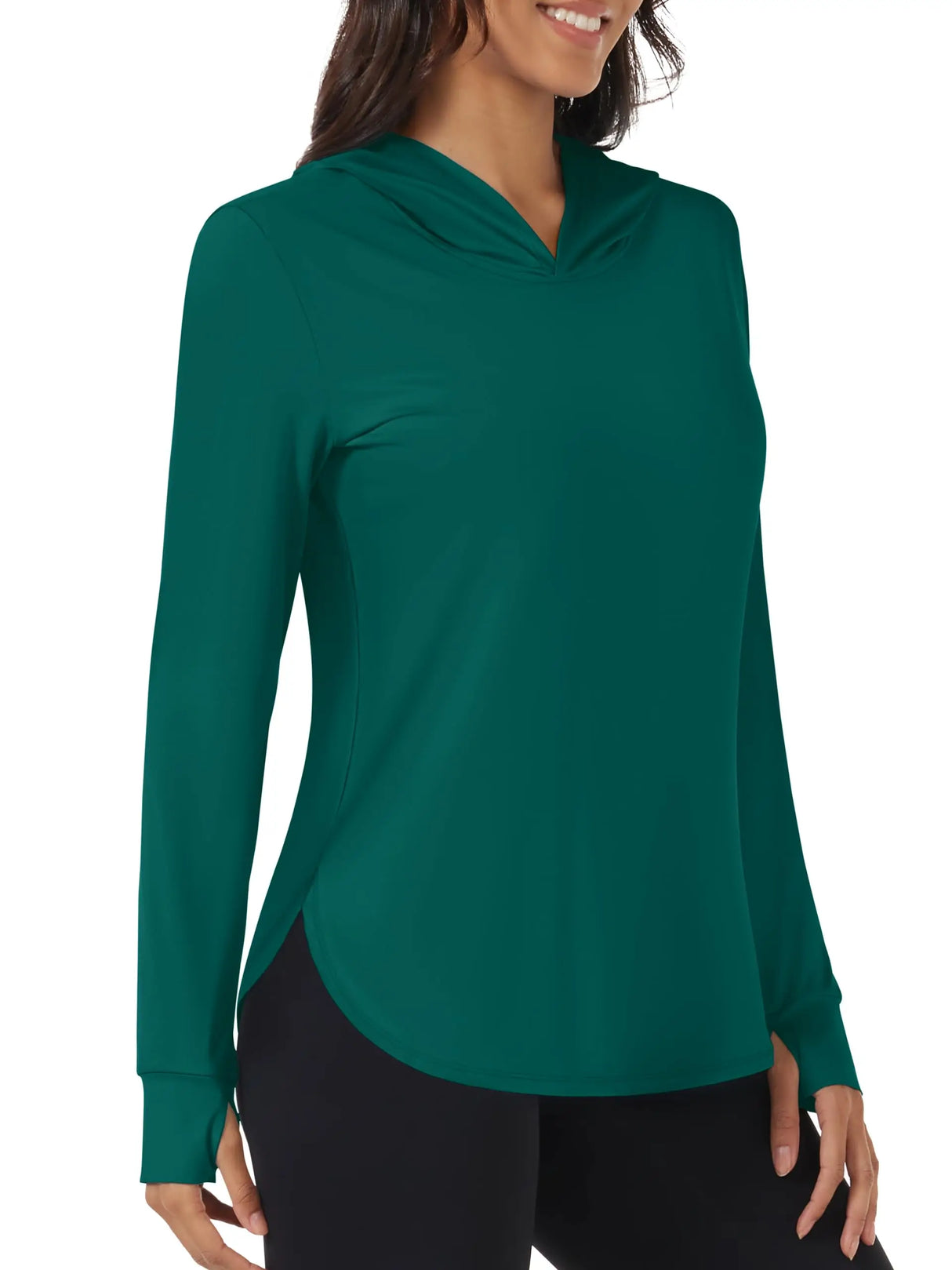 Camisetas de manga larga con capucha y protección solar UV TACVASEN UPF 80+ de secado rápido