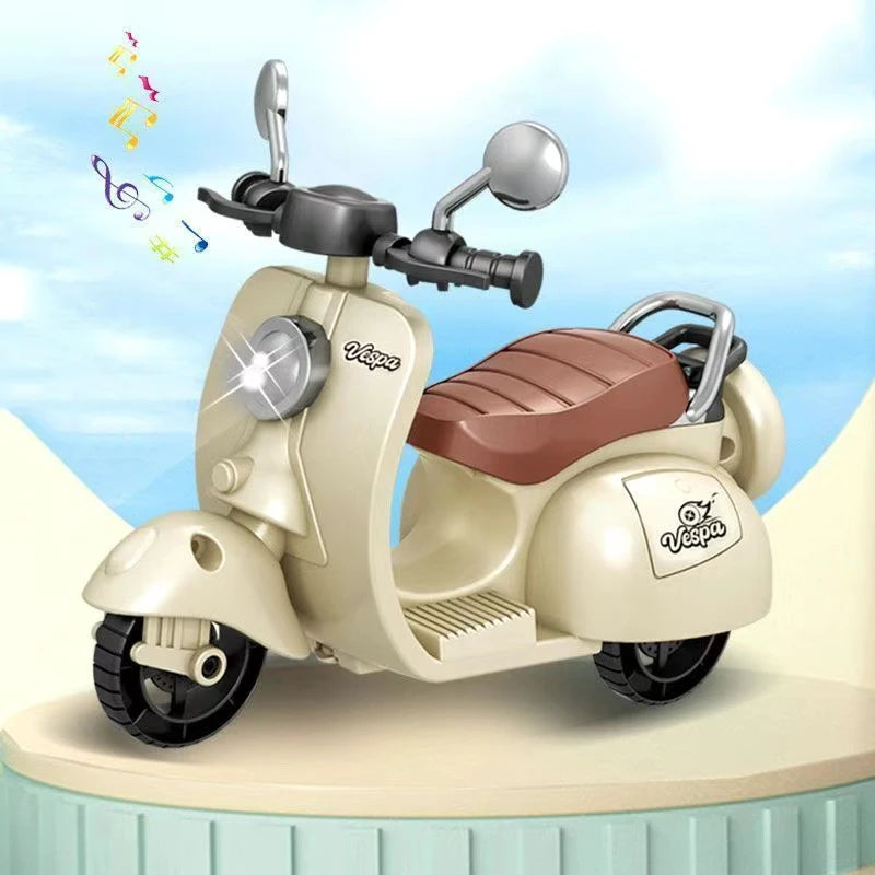 Mini moto électrique pour poupée Labubu, accessoires pour poupée Labubu, jouets amusants et mignons, avec lumières et musique, cadeau de Noël pour enfant à faire soi-même