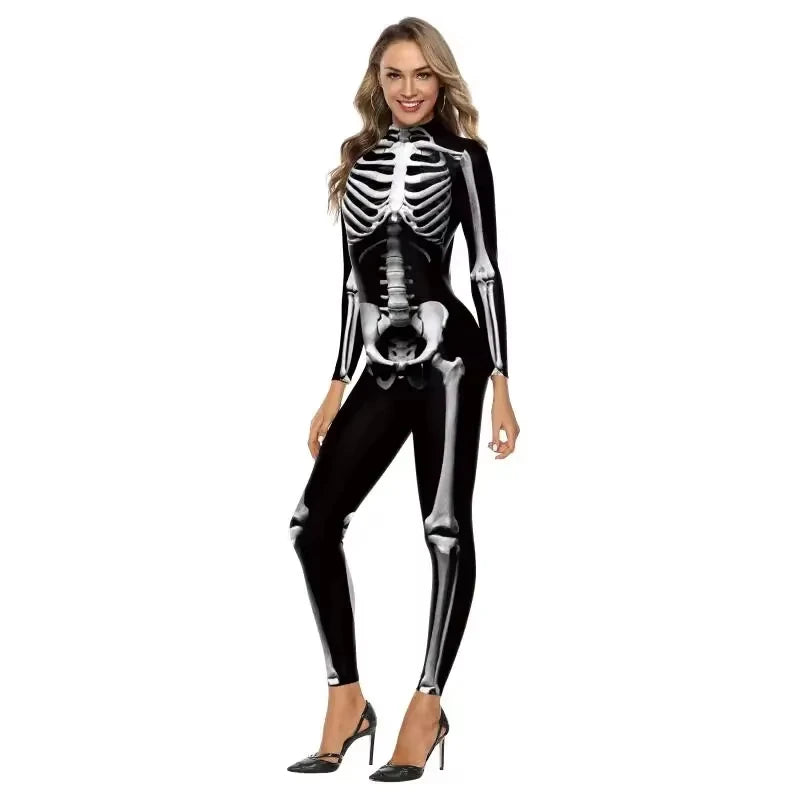 Skeleton Bodysuit High Elastic