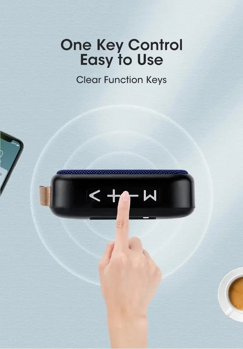 Altavoz Bluetooth inalámbrico para teléfono móvil, subwoofer, anunciador de voz de pago de alto volumen, altavoz pequeño con ranura para tarjeta