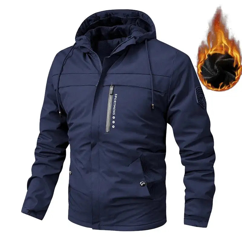 Winter Men's Warm Padded Jackets Fashion Men Fleece Lined Thermal Hooded Coats Men Mountain Ski Windbreaker Jackets Clothing - Lootquake