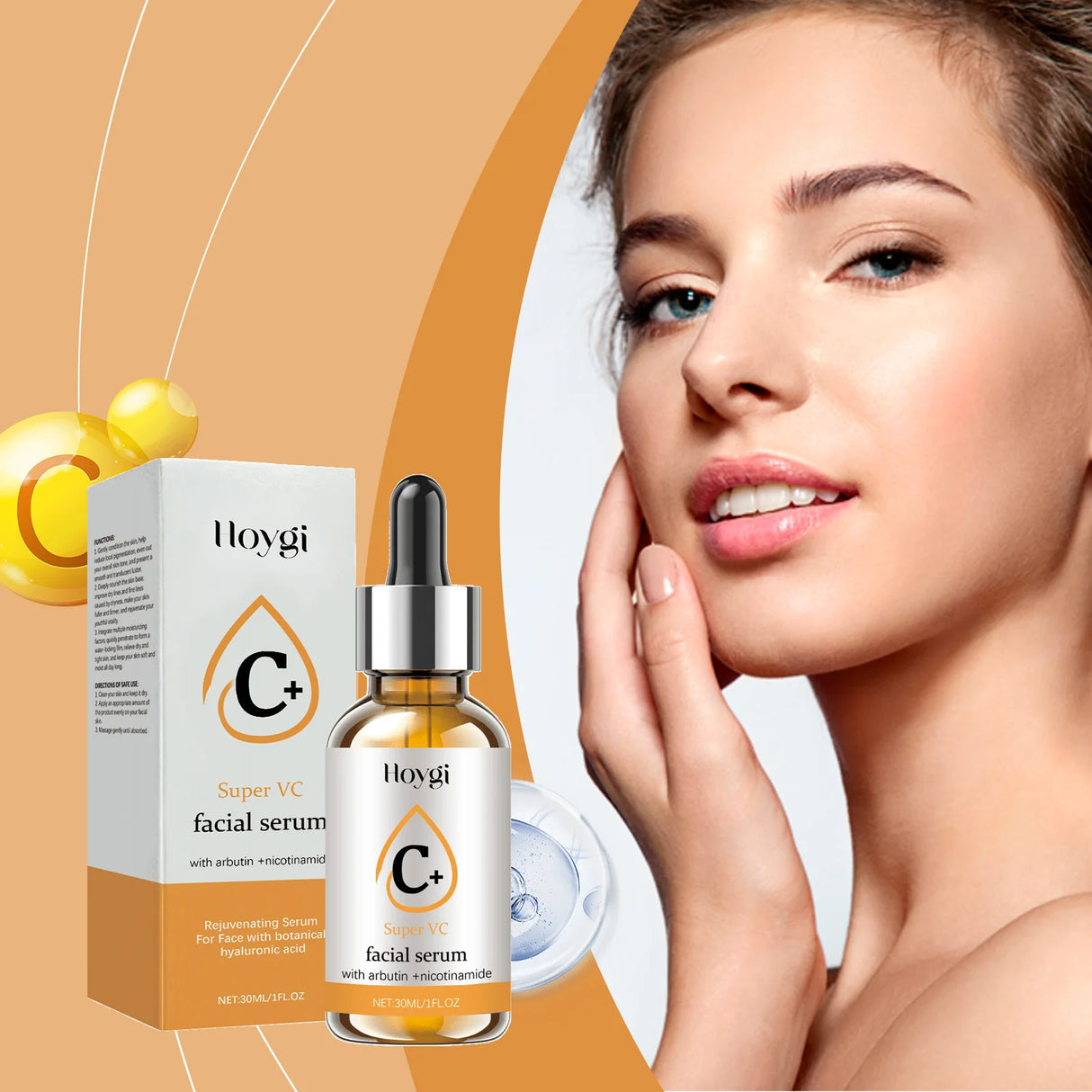 Esencia facial con vitamina C: Hidrata la piel del rostro, refina los poros y mejora la textura de la piel.