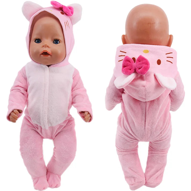 Doll Baby Clothes Kittys Kitten Cat Cartoon Dress Shoes Fit 18 Inch American&43cm Reborn New Born Baby Doll OG Girl`s Toy Doll - Lootquake