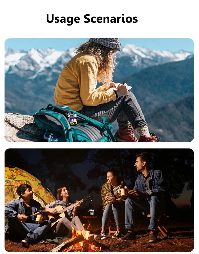 Mini haut-parleur Bluetooth intelligent à écran tactile, lecteur audio portable, appel mains libres sans fil, boîte à musique MP3, prise en charge de la lecture TF, contrôle par application