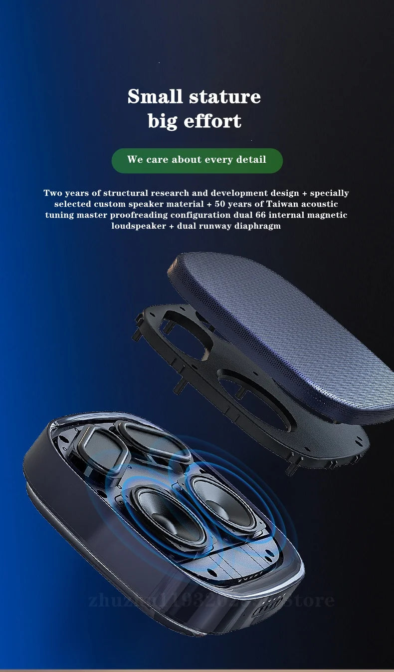 Enceinte Bluetooth sans fil murale, son surround 3D, radio FM multifonctionnelle, caisson de basses portable d'extérieur, longue durée de vie de la batterie