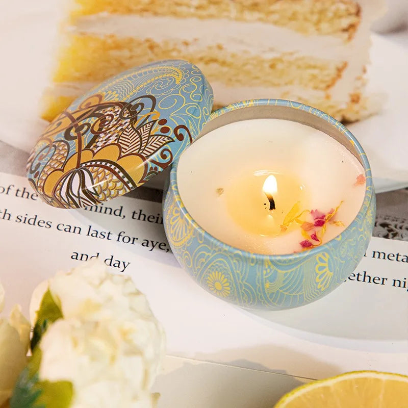 Juego de velas perfumadas (1 unidad/caja), regalo con motivos árabes islámicos, fragancia en tarro, velas de incienso románticas sin humo para parejas.