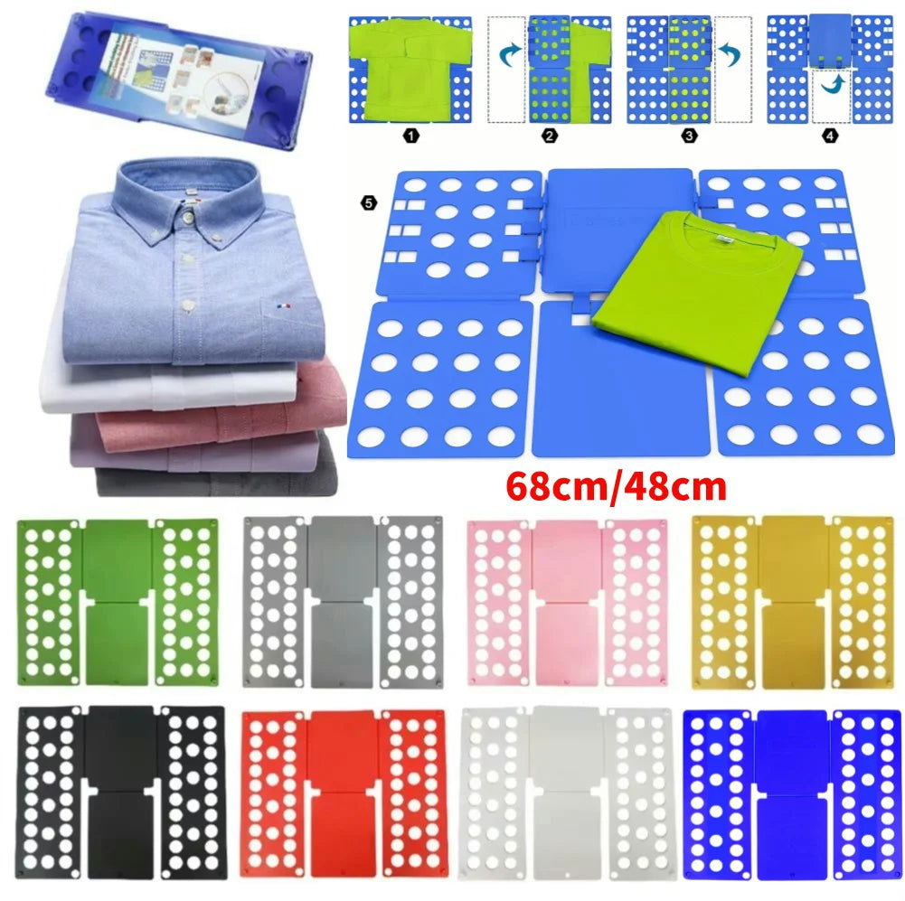 Planche à plier les vêtements en plastique 68 cm/48 cm, durable, pour enfants, facile et rapide, pour plier les chemises, outil de rangement à domicile pour enfants