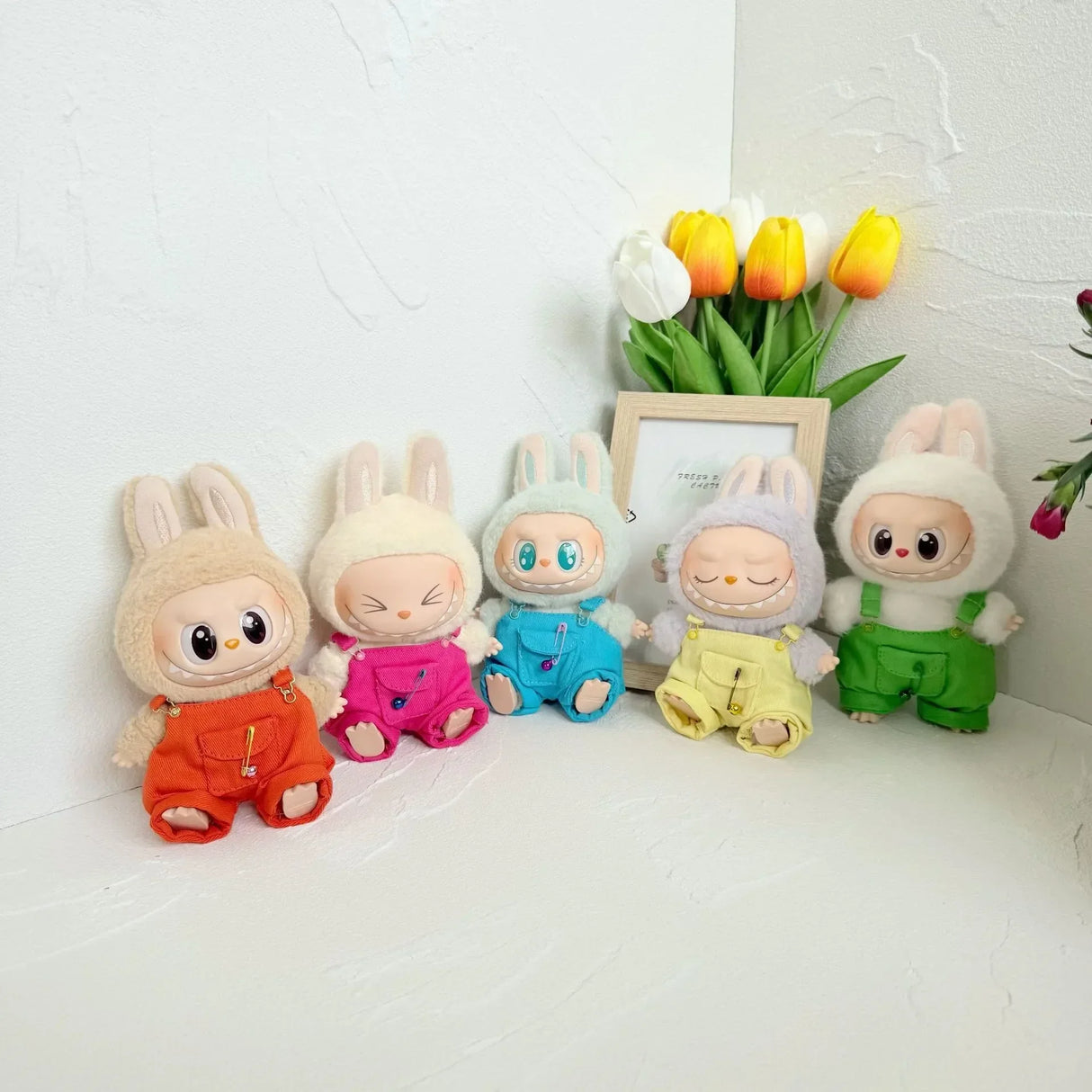 Vêtements de poupée Labubu Big Into Energy, combinaison d'été de remplacement avec chapeau de paille et ceinture pour Ropa Labubu