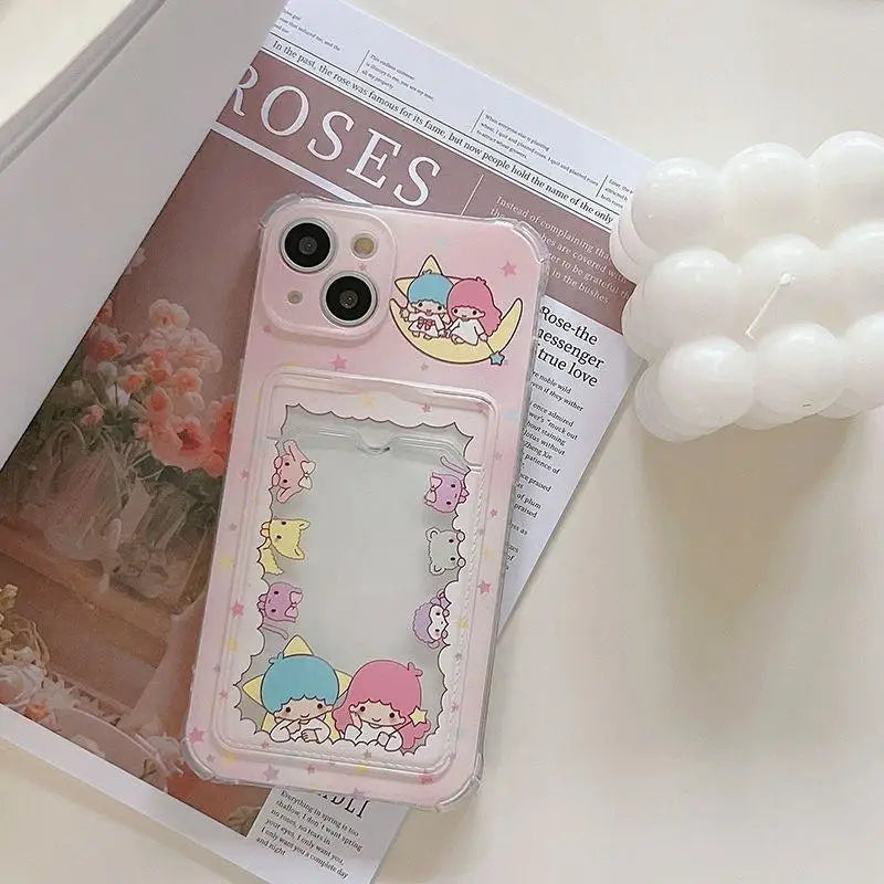 Kuromi Melody Card Holder Slot Bag Soft Silicone Phone Case For iPhone
