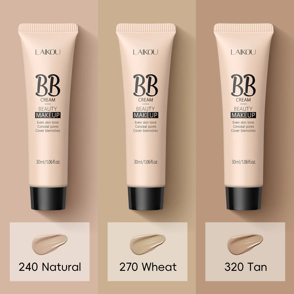 Base de maquillaje en crema con acabado natural, 30 ml, ligera, BB Cover, ojeras, poros, sin aceite, base de maquillaje de larga duración.